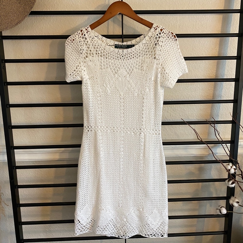 White crochet Ralph Lauren dress